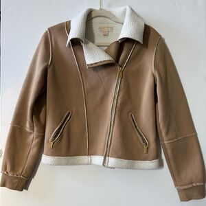 Michael Kors Sherpa Fleece Moto Jacket Sz small